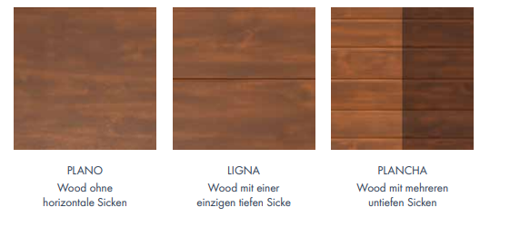 Vier Alternativen Wood-Line Paneelen